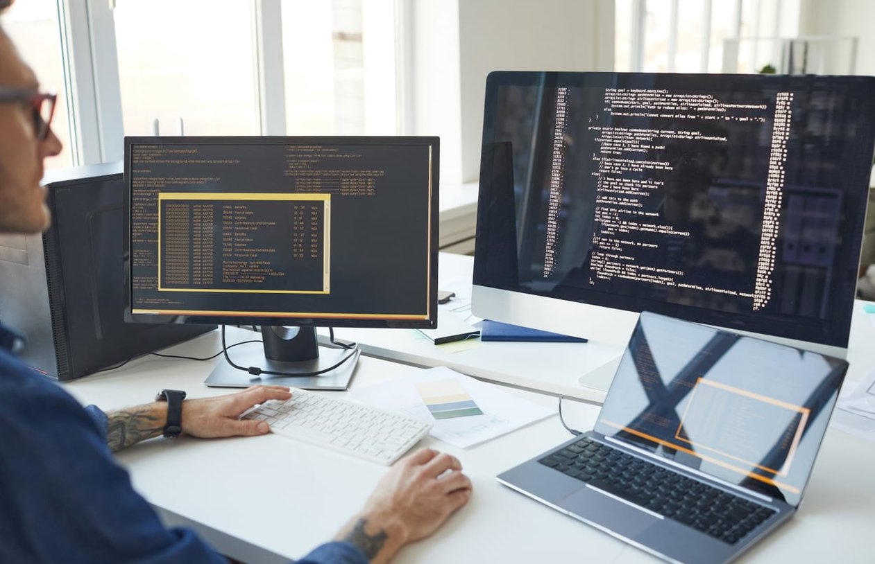 dual monitor desk programming